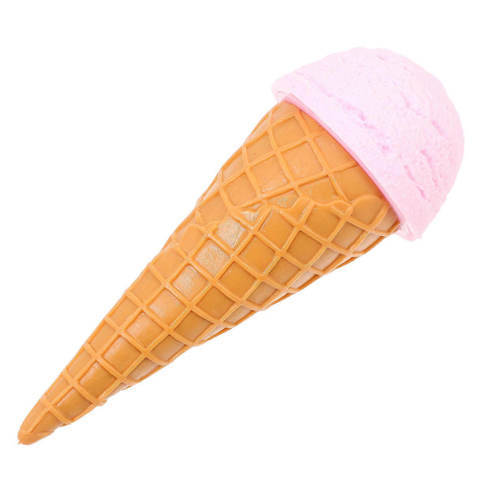 Fake Ice Cream Cone Simulation Ice Cream Model Food Sample Pink Pvc Display 1Pack