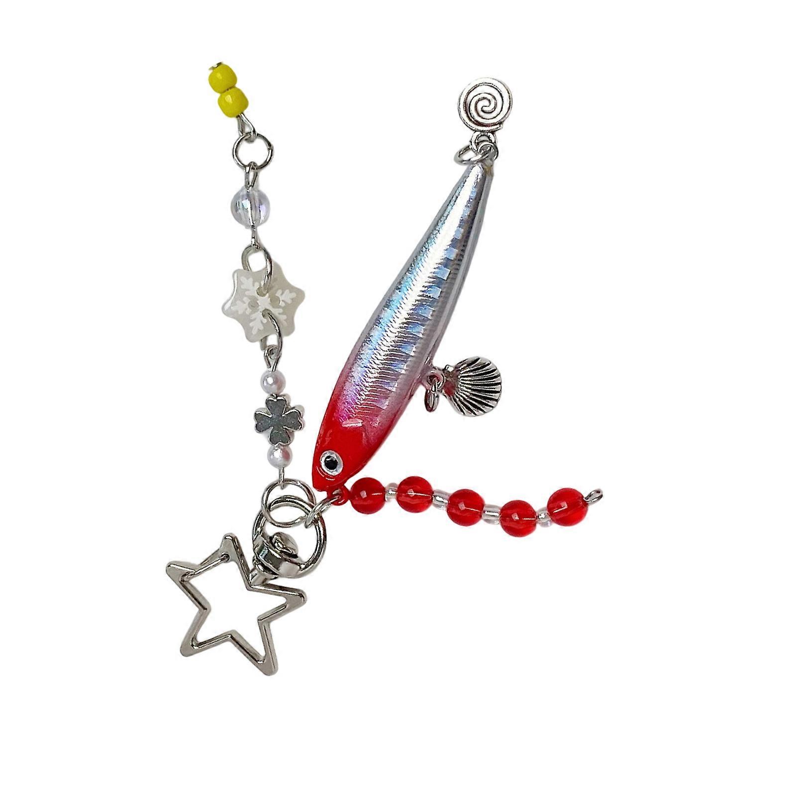 Realistic Fish Design Keychain With Sturdy Mixed Materials Portable for Everyday Carry Red