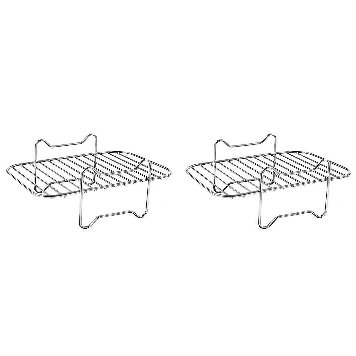 2X Rack for Double Basket Air Fryers, Dehydrator Rack for Foodi DZ201 DZ401 Accessories