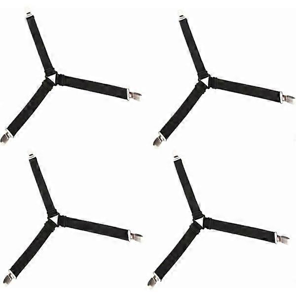 Sheet Fasteners, 4 Pcs Bed Sheet Holders Adjustable Sheet Strap with Metal Clips for All Mattresses