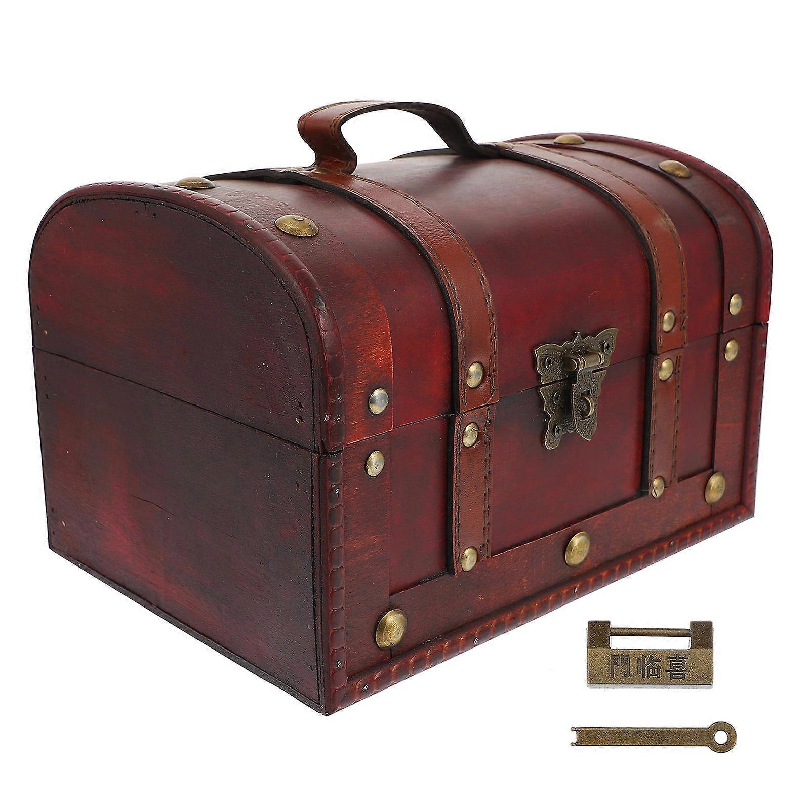 Home Storage Case Retro Jewelry Container for Storage 1Pcs Wood