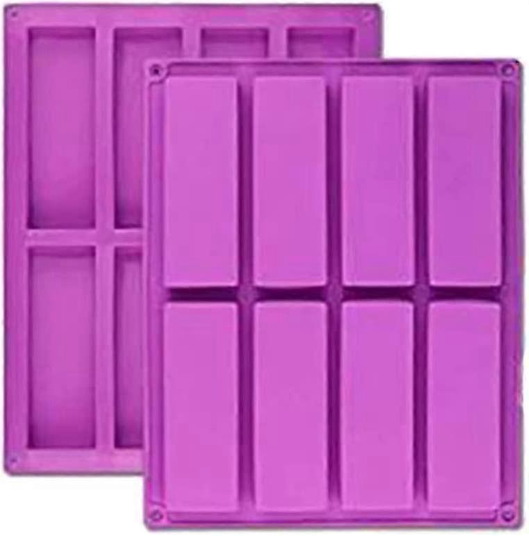 2pcs Large 8 Cavity Silicone Mould for Energy Bars & Cornbread Baking