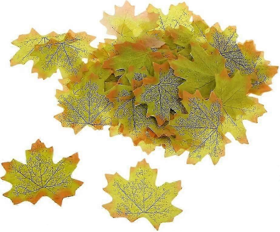 100pcs Artificial Maple Leaf Autumn Leaves Artificial Flowers Garden Decoration A