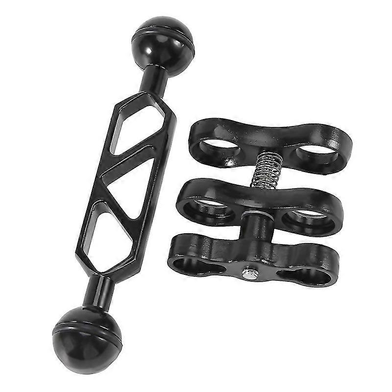For Aluminum Alloy Scuba Diving Light Torch Dual Ball Joint Arm And 1 Set Butterfly Clip Clamp Mount