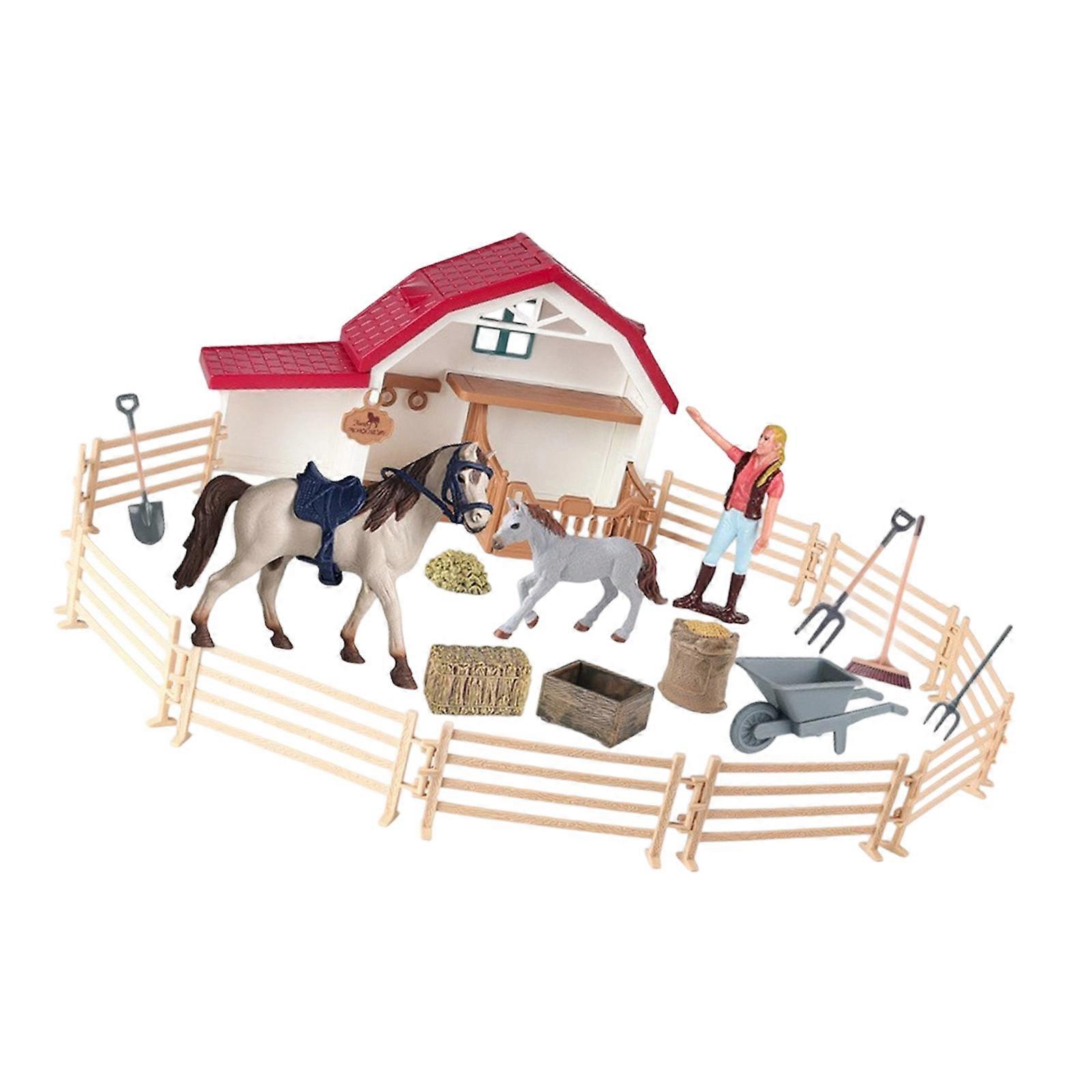 Realistic Plastic Horse Figurine Interactive Grooming Playsets For Children Creative Role Playing And Team Building Game Multicolor