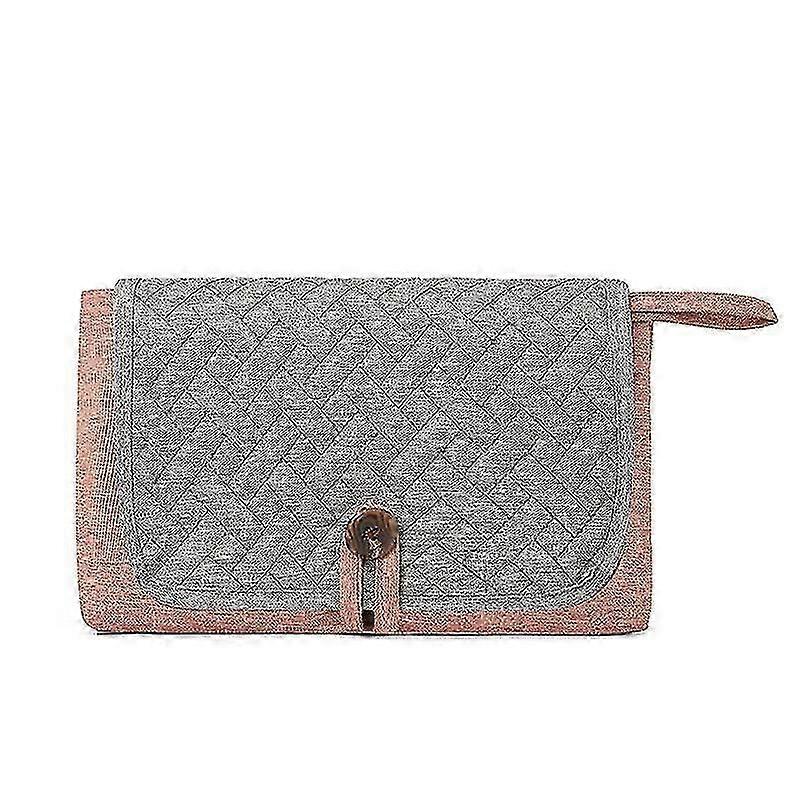 (A)Portable Nappy Changing Mat Baby Travel Change Mat with Wipe-Pocket and Head Cushion