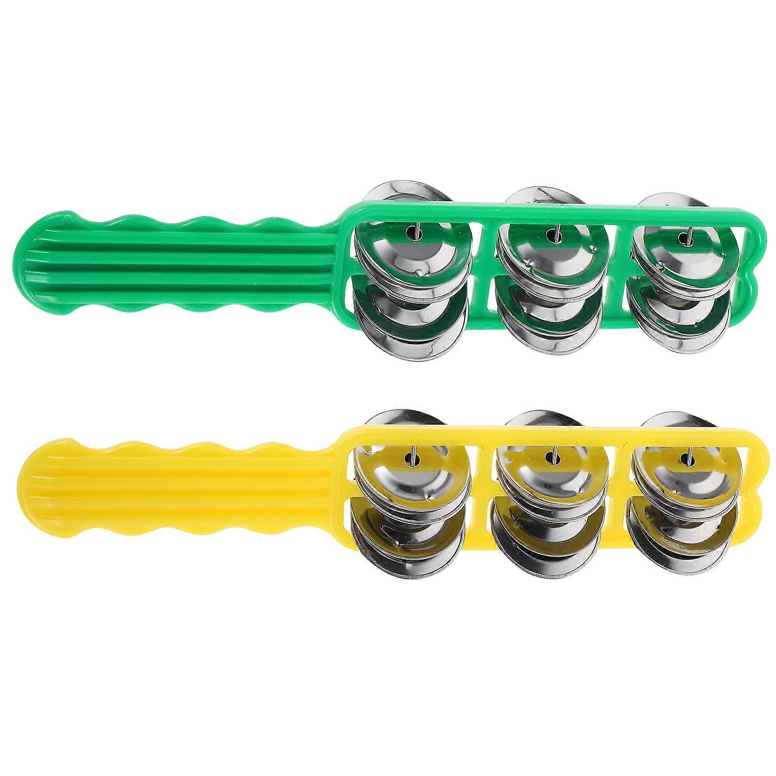 Kids Handheld Tambourine Bells Musical Instruments for Playing 4Pcs Assorted