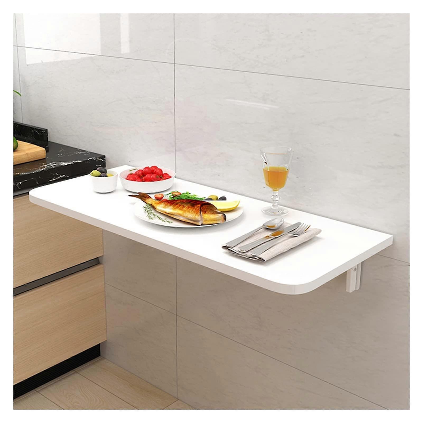 Hanging Balcony Table WallMounted DropLeaf Table White 70x50 Cm / 27.56x19.69 In SpaceSaving for Study Balcony