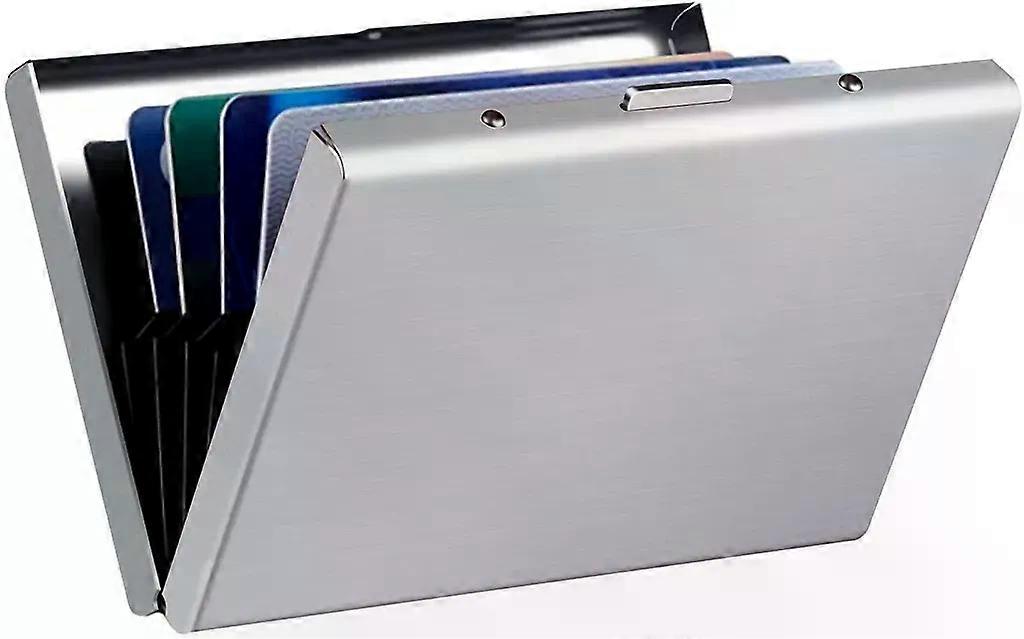 Card Case Men Credit Card Holder RFID NFC Protection H0124, Silver