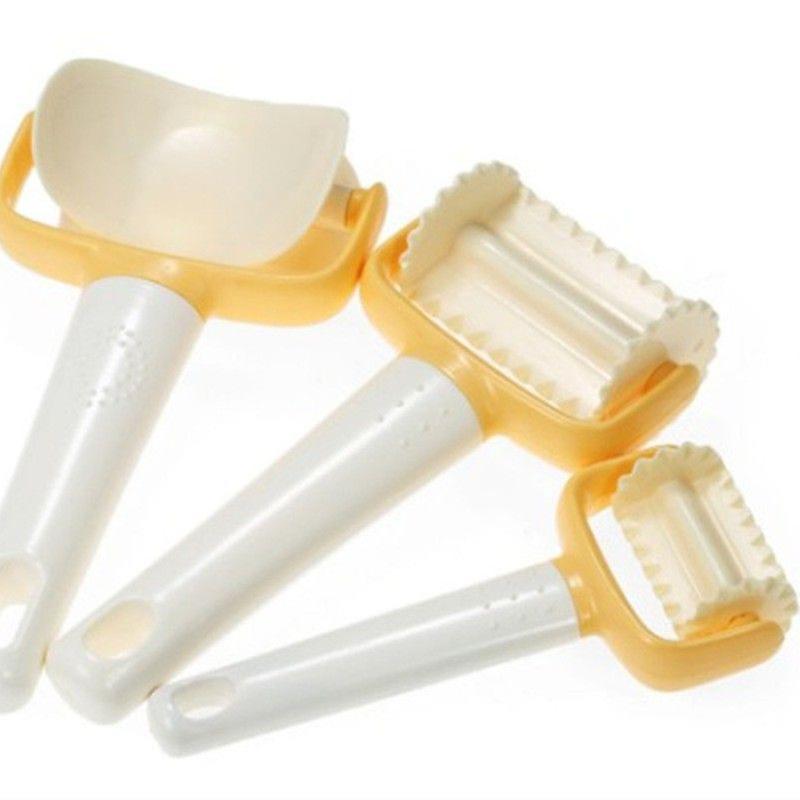 Set of 3 Cookie Dough Cutter Square Circular Shaft Shape