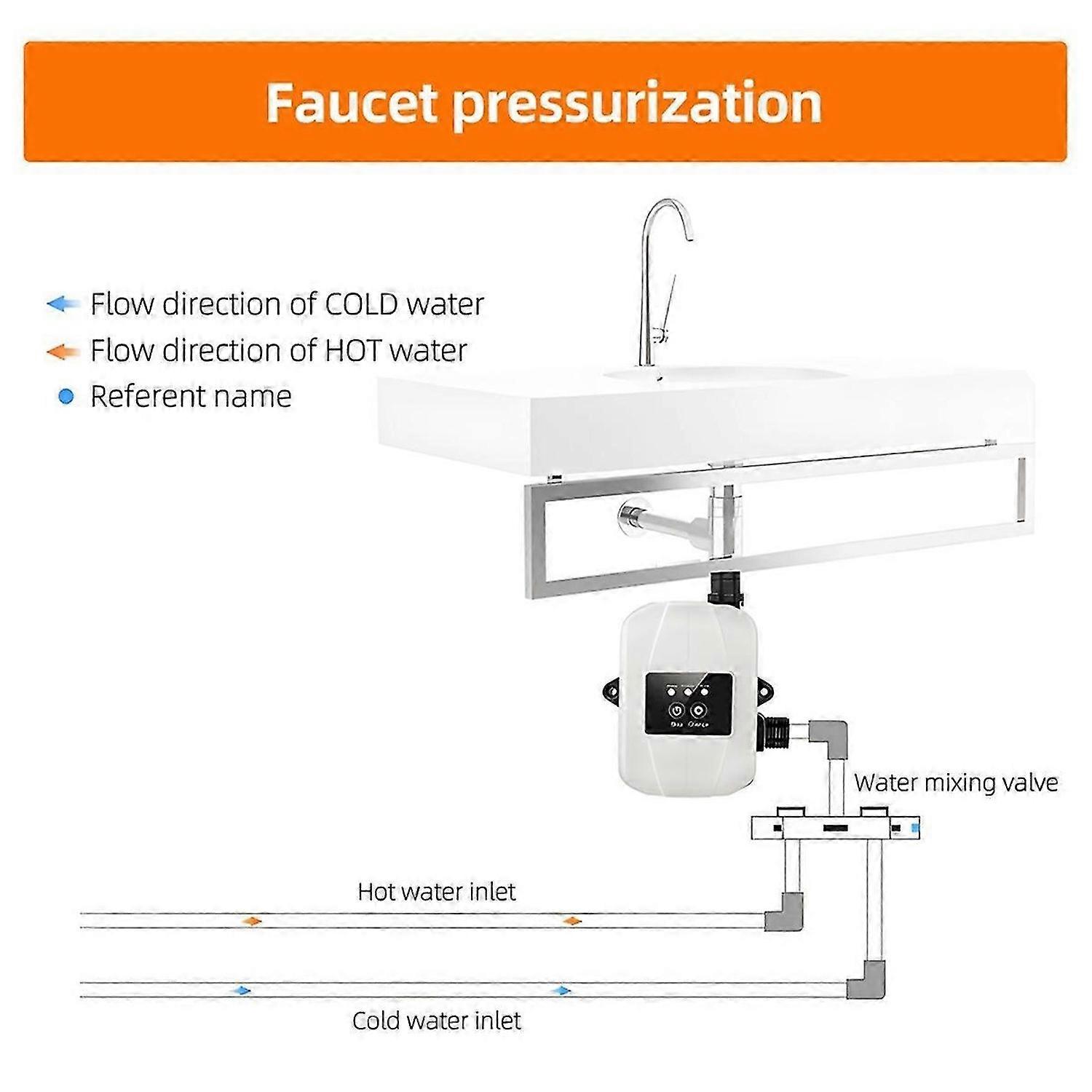 Water Pressure Booster Pump for Home 24V Black EU PLUG