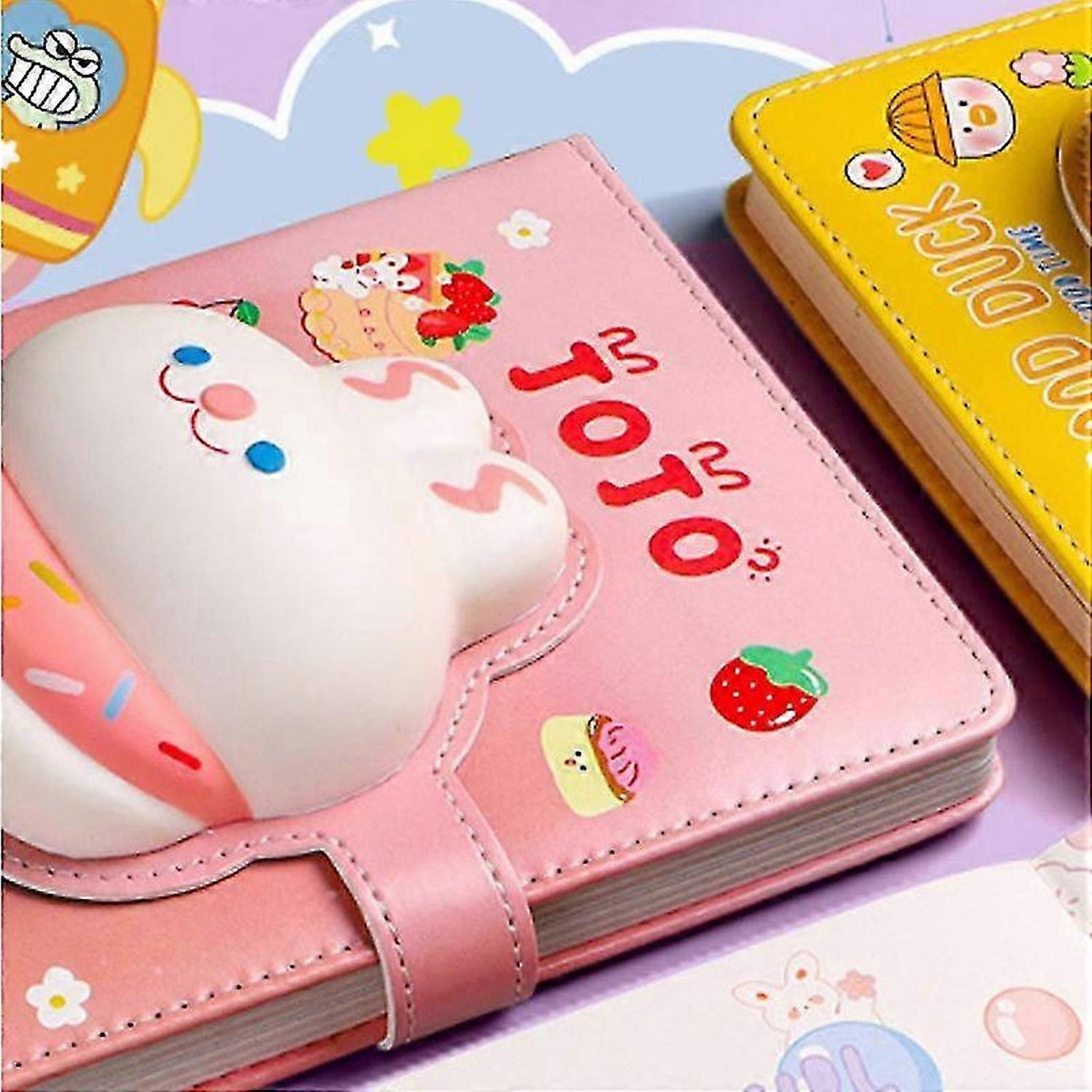 KINZON Jojo Rabbit Decompression Book Set Gift Box Super Cute Notebook Cute Cartoon Notepad Children's Primary School Students Coloring Pages Textbook