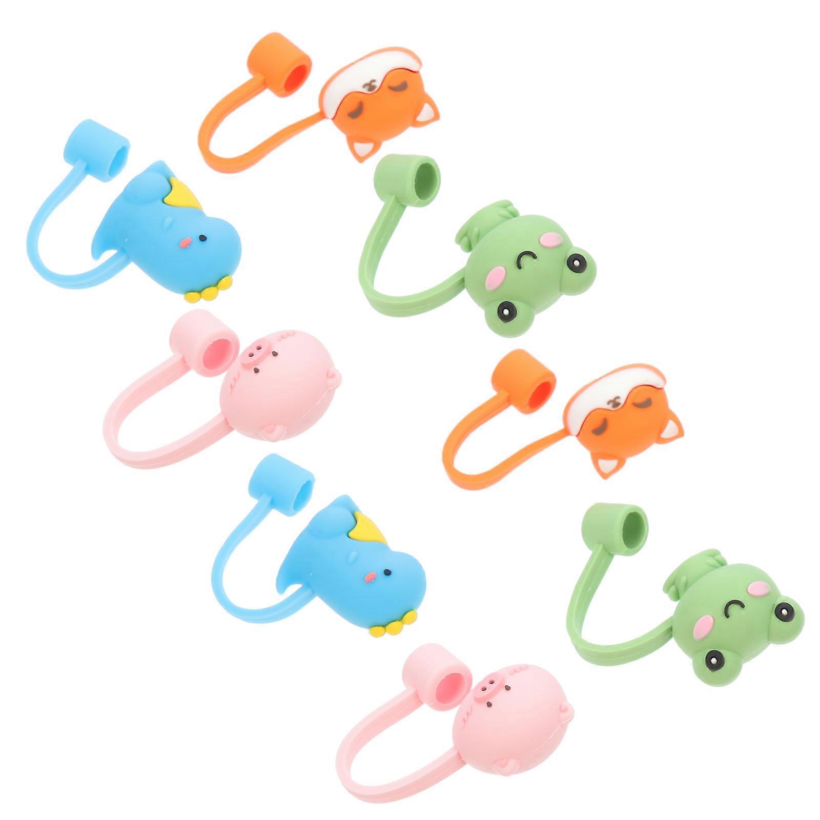 Silicone Straw Tips Cover for Decoration 8Pcs Assorted Color Straw Sleeves