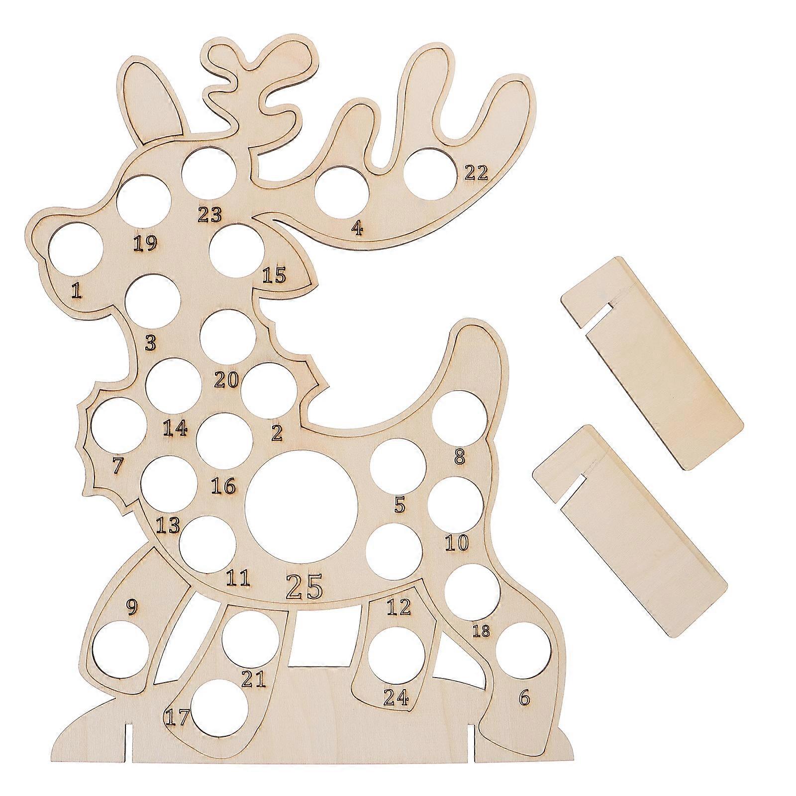 Xmas Chocolate Rack Elk for Storage Christmas Wood Countdown Board 1Pcs