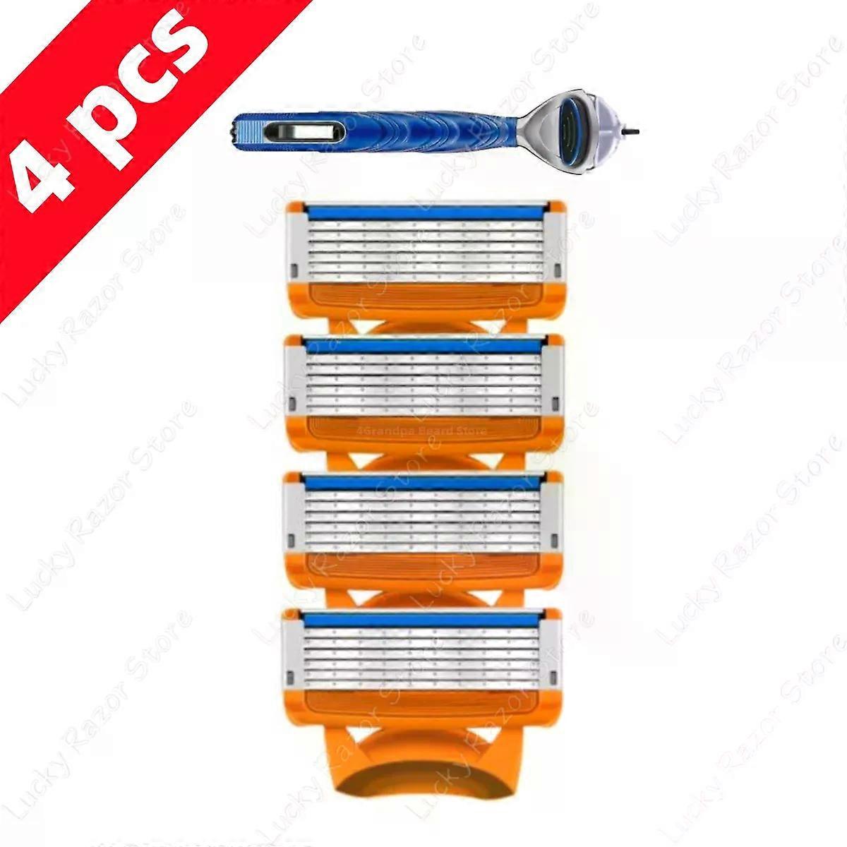New Fusion Shaving razor Shaver Five Layer Blade Manual Razor Blade, Men's Razor Vintage Beard Blade 5 Blade Razor Holder