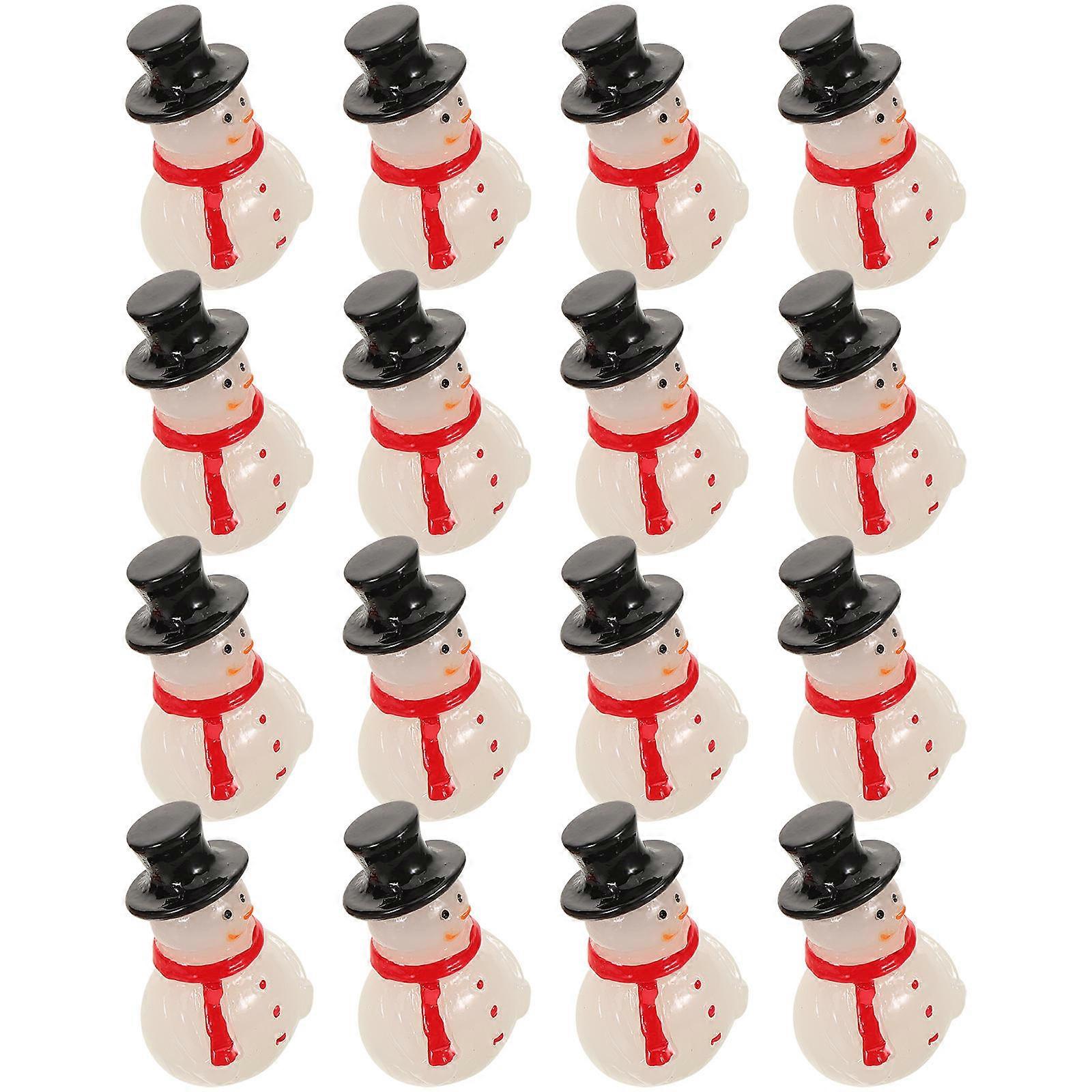 Resin Mini Snowman Figurines for Decorating 32Pcs Christmas Tabletop Displays