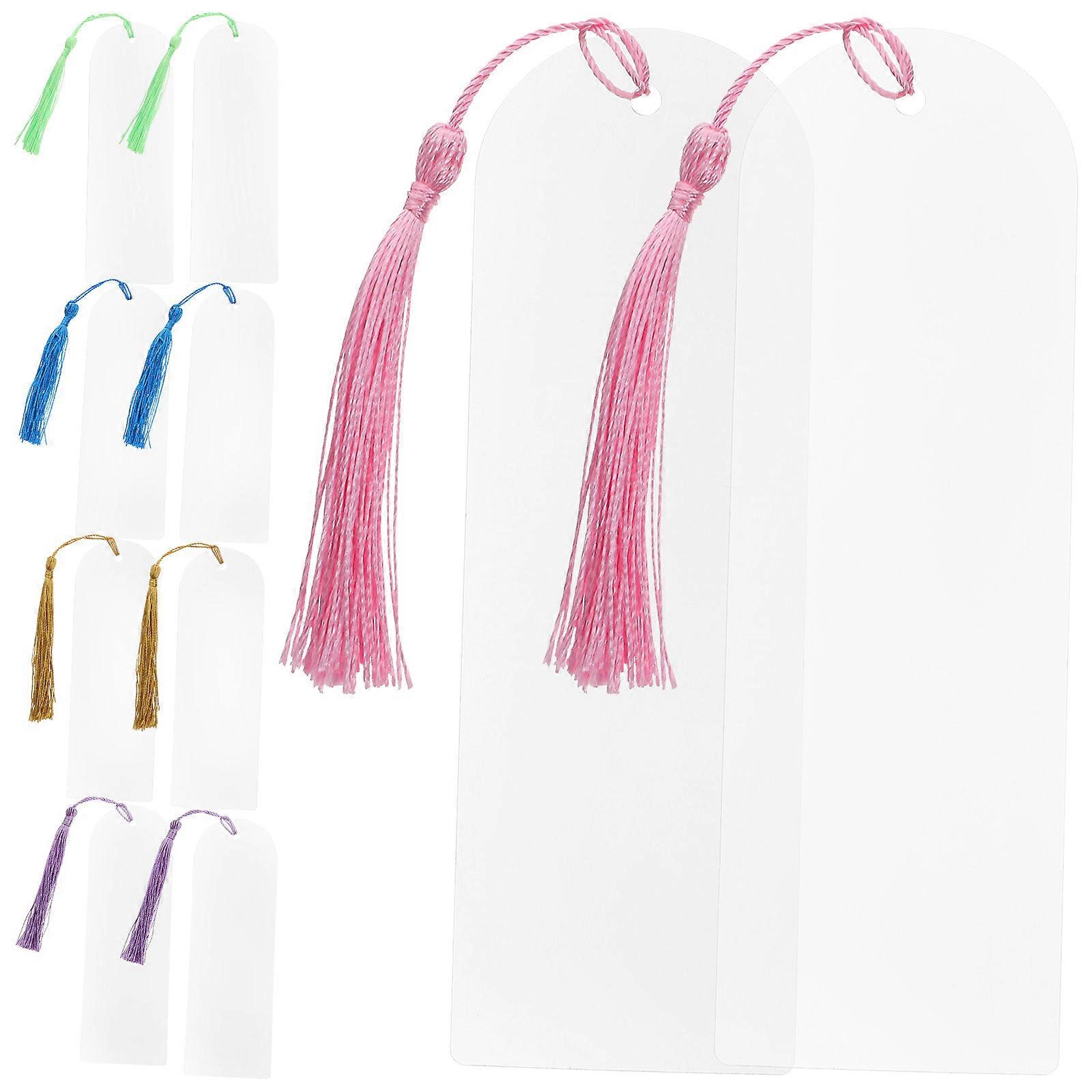 Assorted Color Acrylic Bookmarks With Tassels For Readers Suitable For Study 5.9X2X0.1in Unique Page Marker 2 Sets