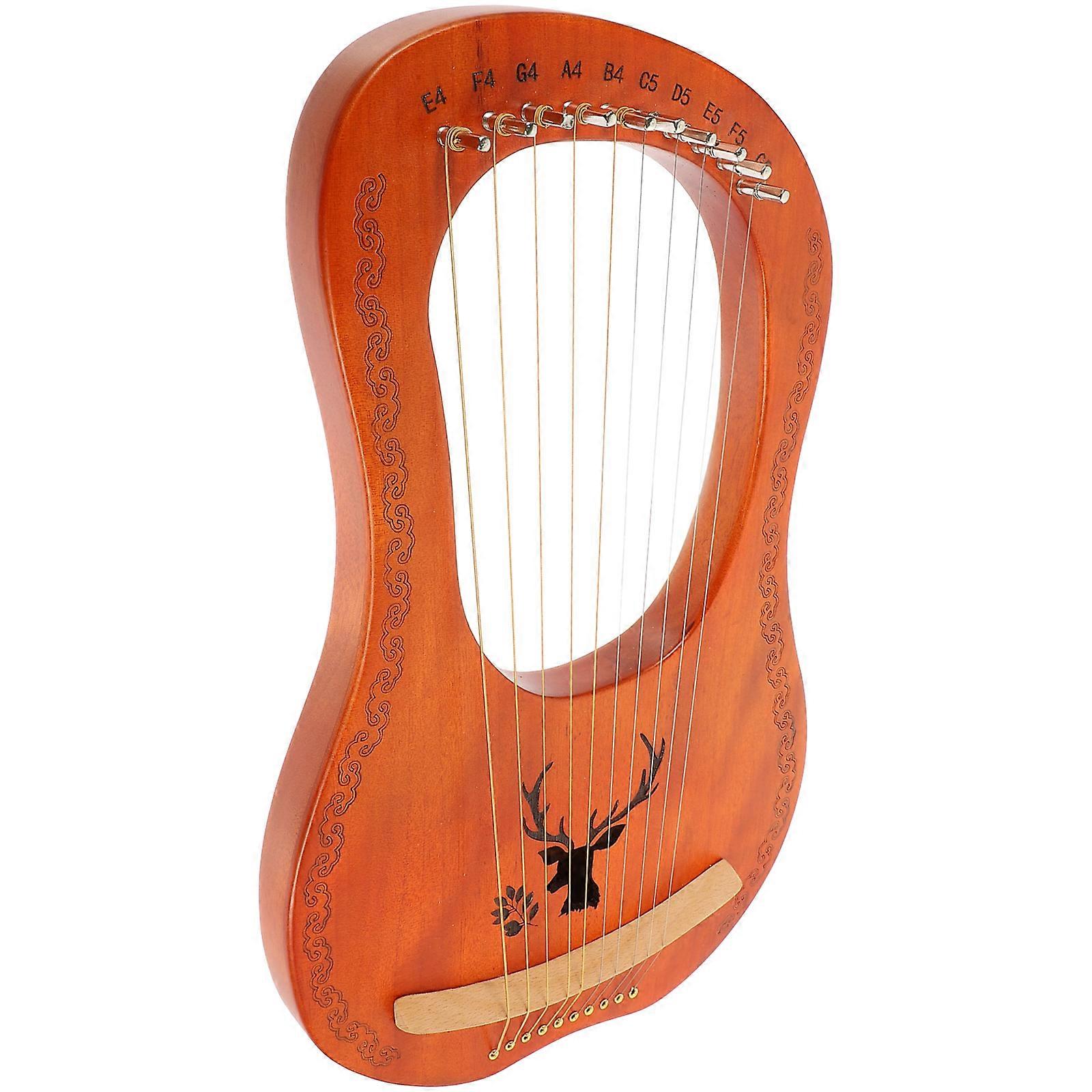 Lyre Harp 10 String Wooden Harp Suitable For Music Education 24x39x2.5cm Portable Design 3 Sets