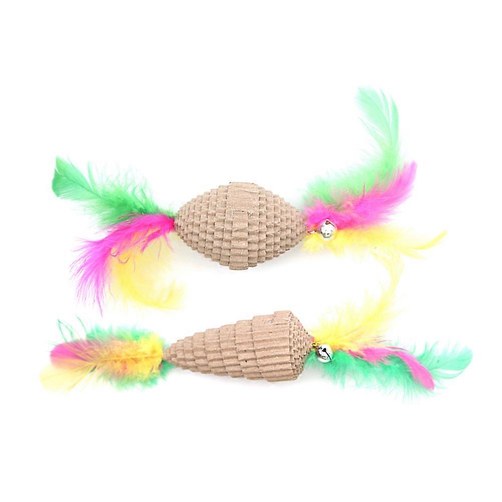 Cat Corrugated Bells Toy for Exercising 4Pcs Cat Toys