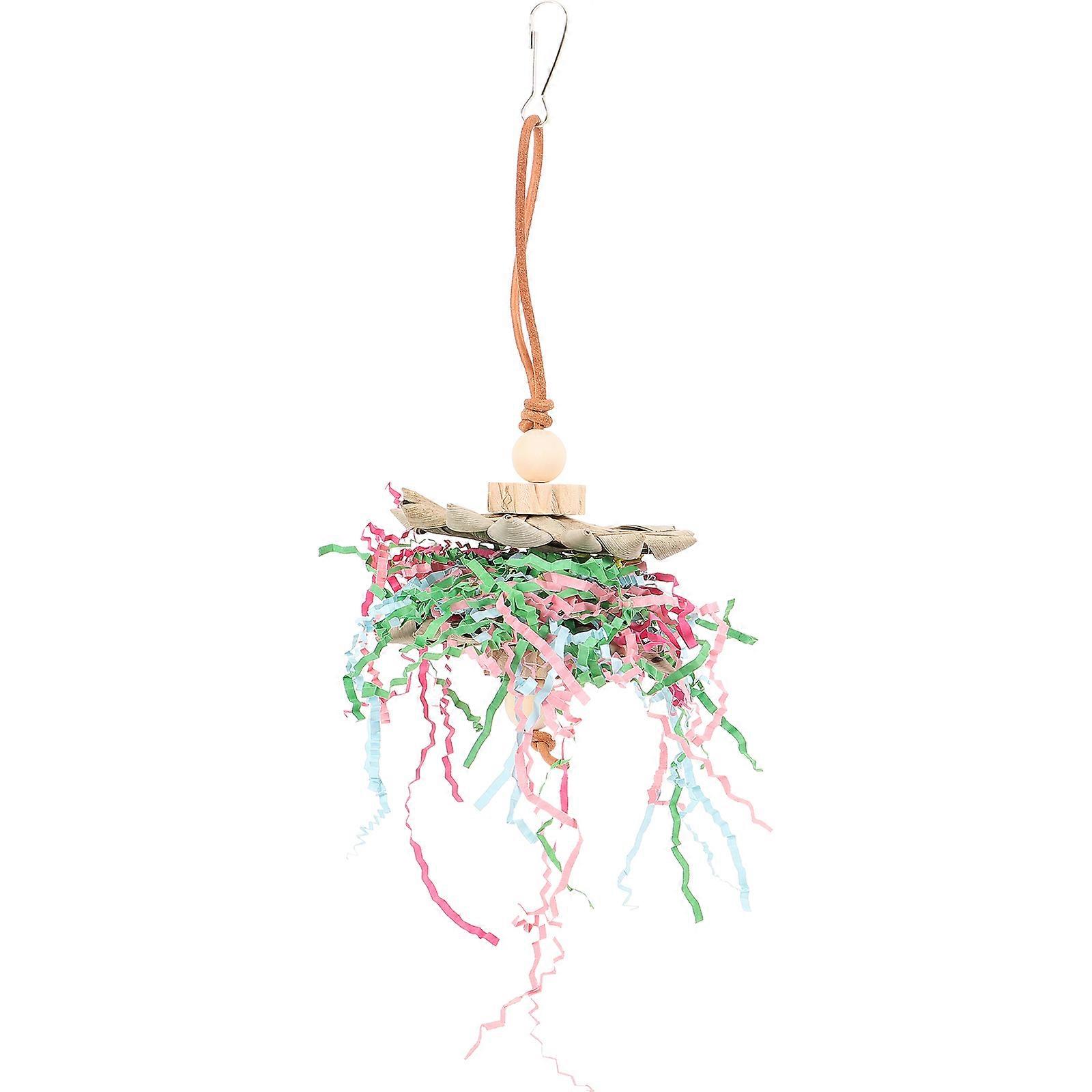 Bird Biting Toy Hanging Parrot for Playing 4Pcs Wooden Chew Toys