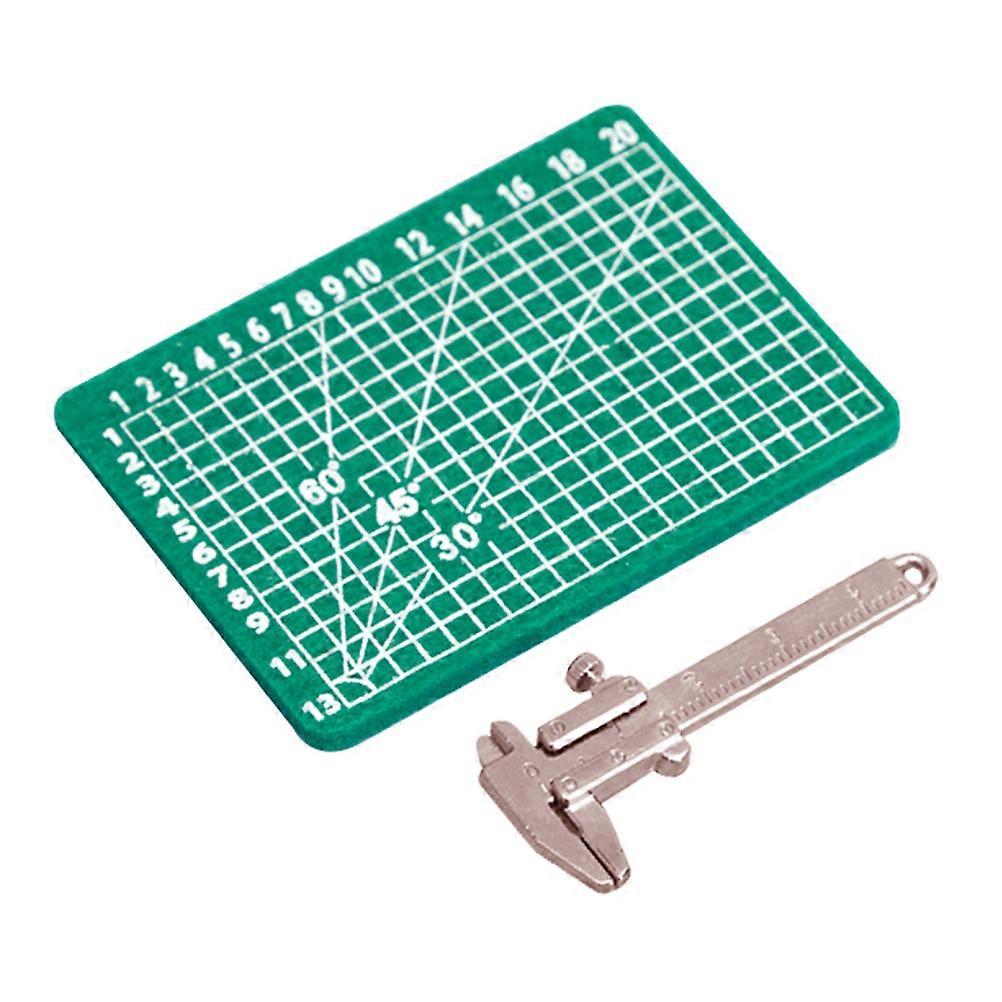 Mini Vernier Caliper Model for Doll House Decoration 2Sets with Mat