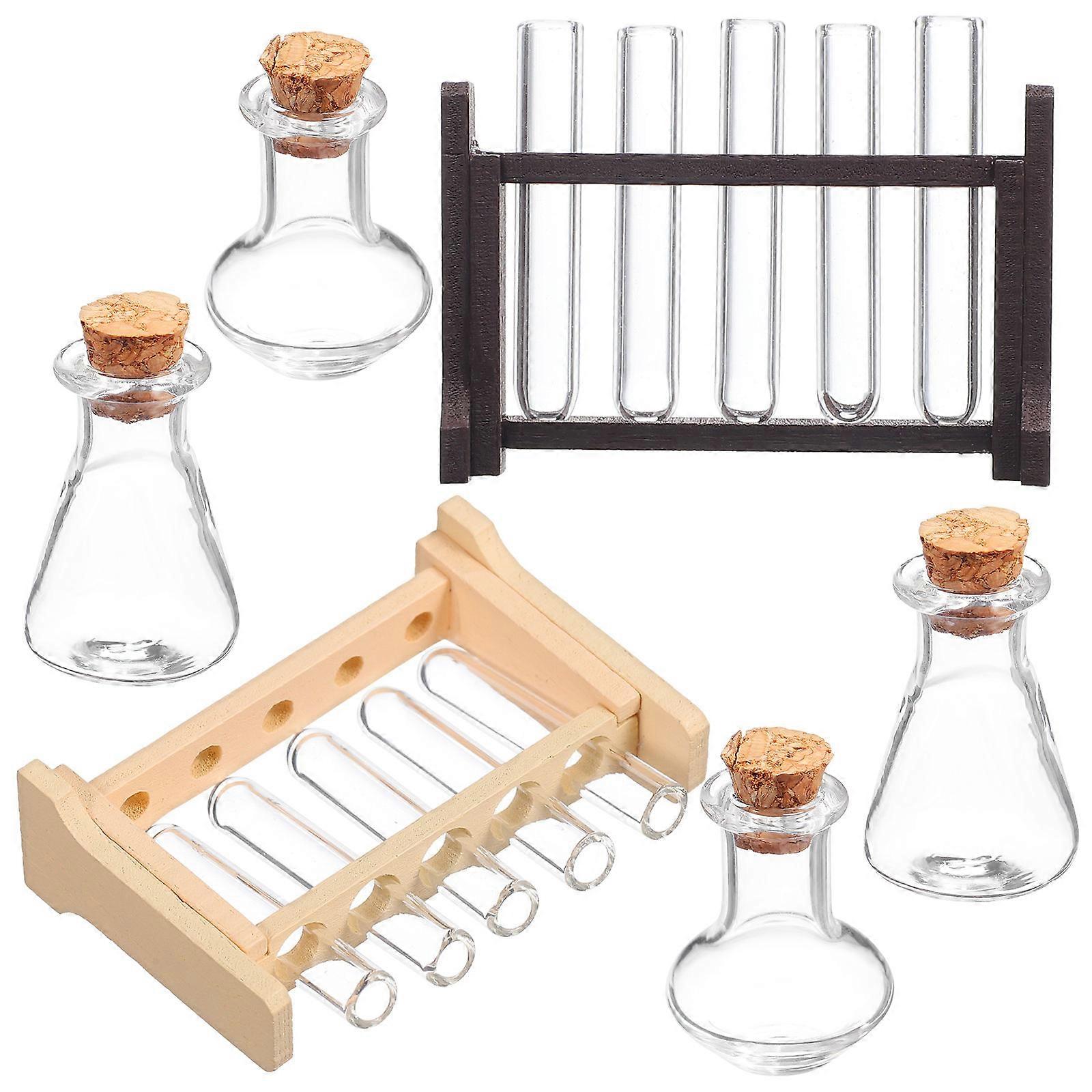 4 Sets Doll House Miniature Test Tubes For Construction Model Display Assorted Color Decoration