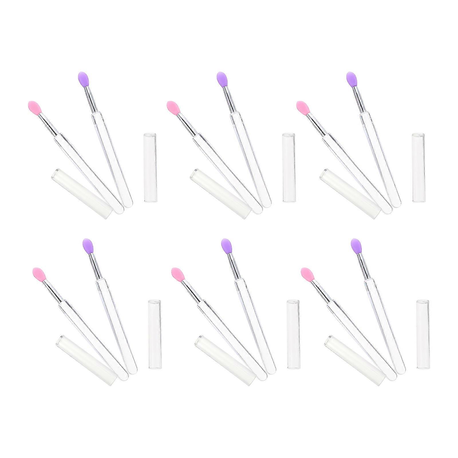 Lip Mask Applicator Flexible Silicone Heads Replacement Purple 6Pcs