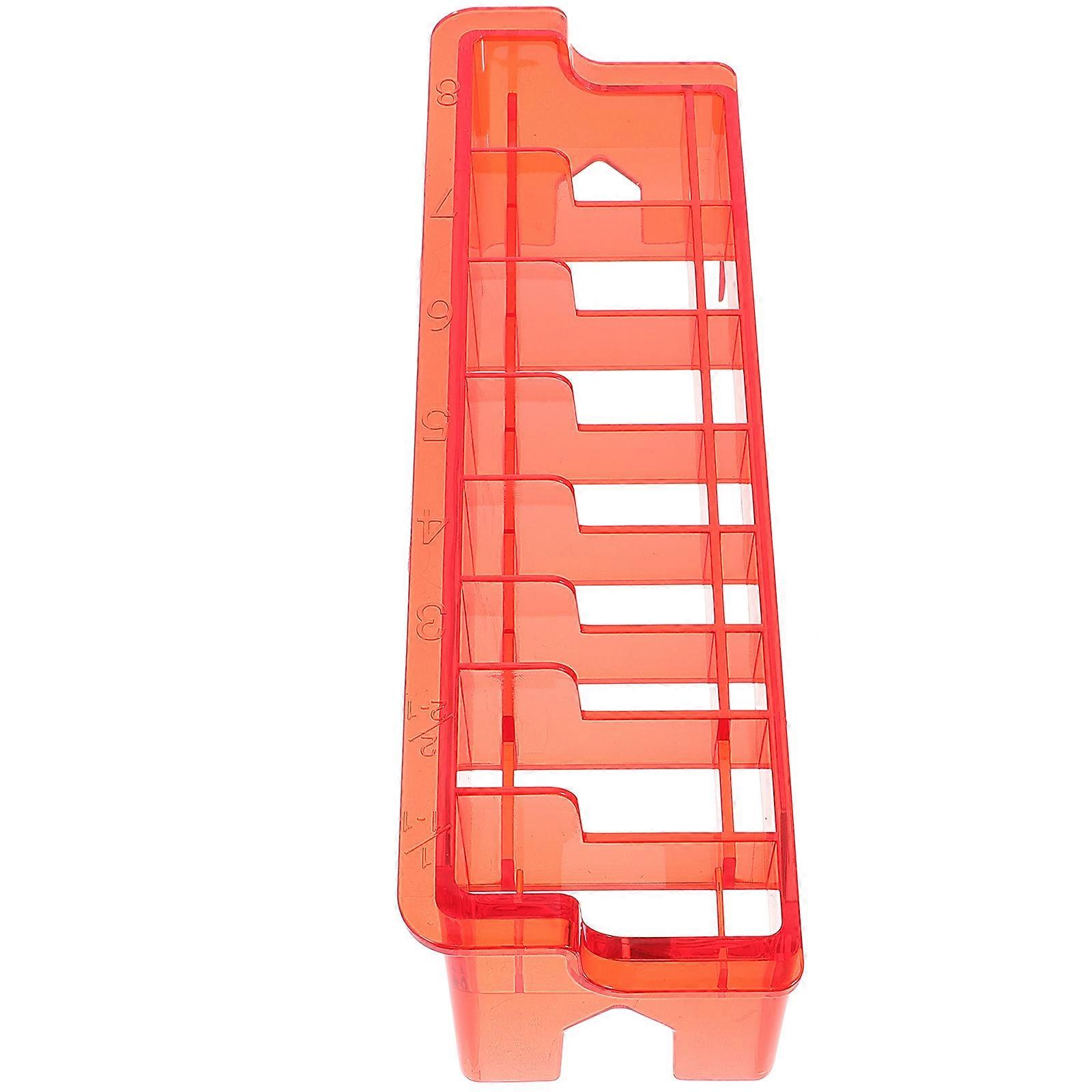 Plastic Clipper Guard Storage Box for Hair Clipper Organizer 5Pcs Red