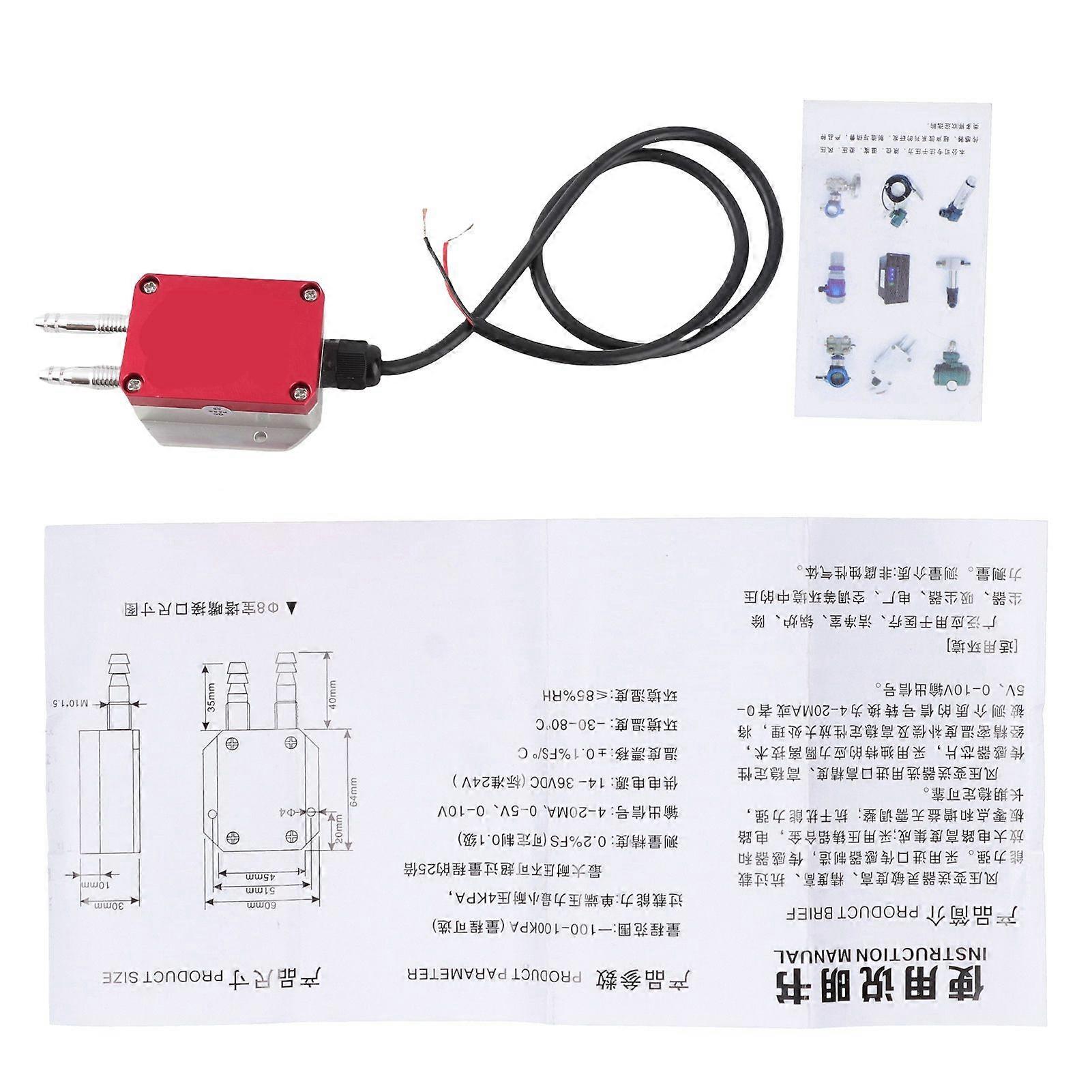 High quality  (Red) Wind pressure transmitter DC24V micro differential pressure