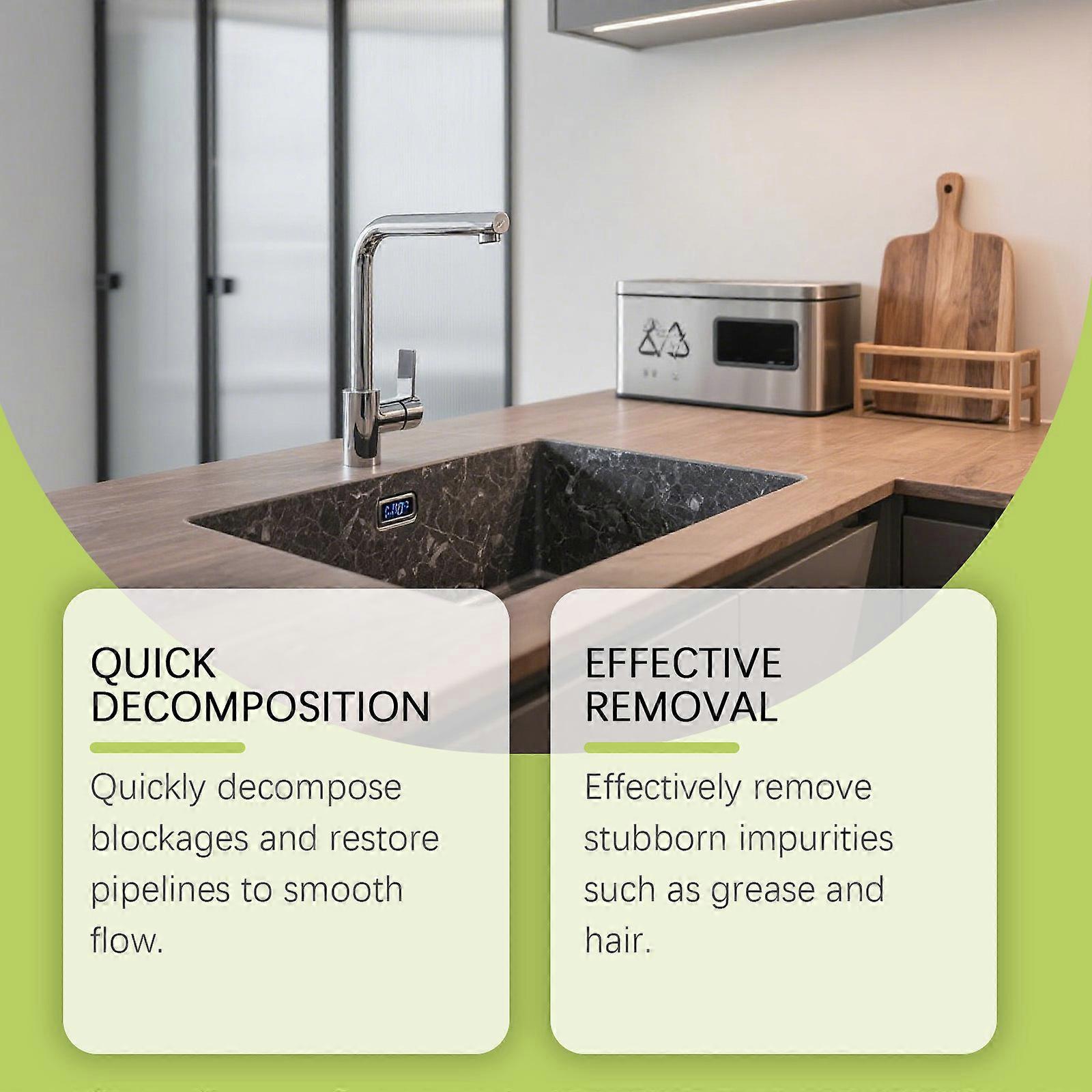 Pijpbaggerpoeder keuken badkamer vloerafvoer afvoerverstopping baggeren oplossend vuil reinigingspoeder 1