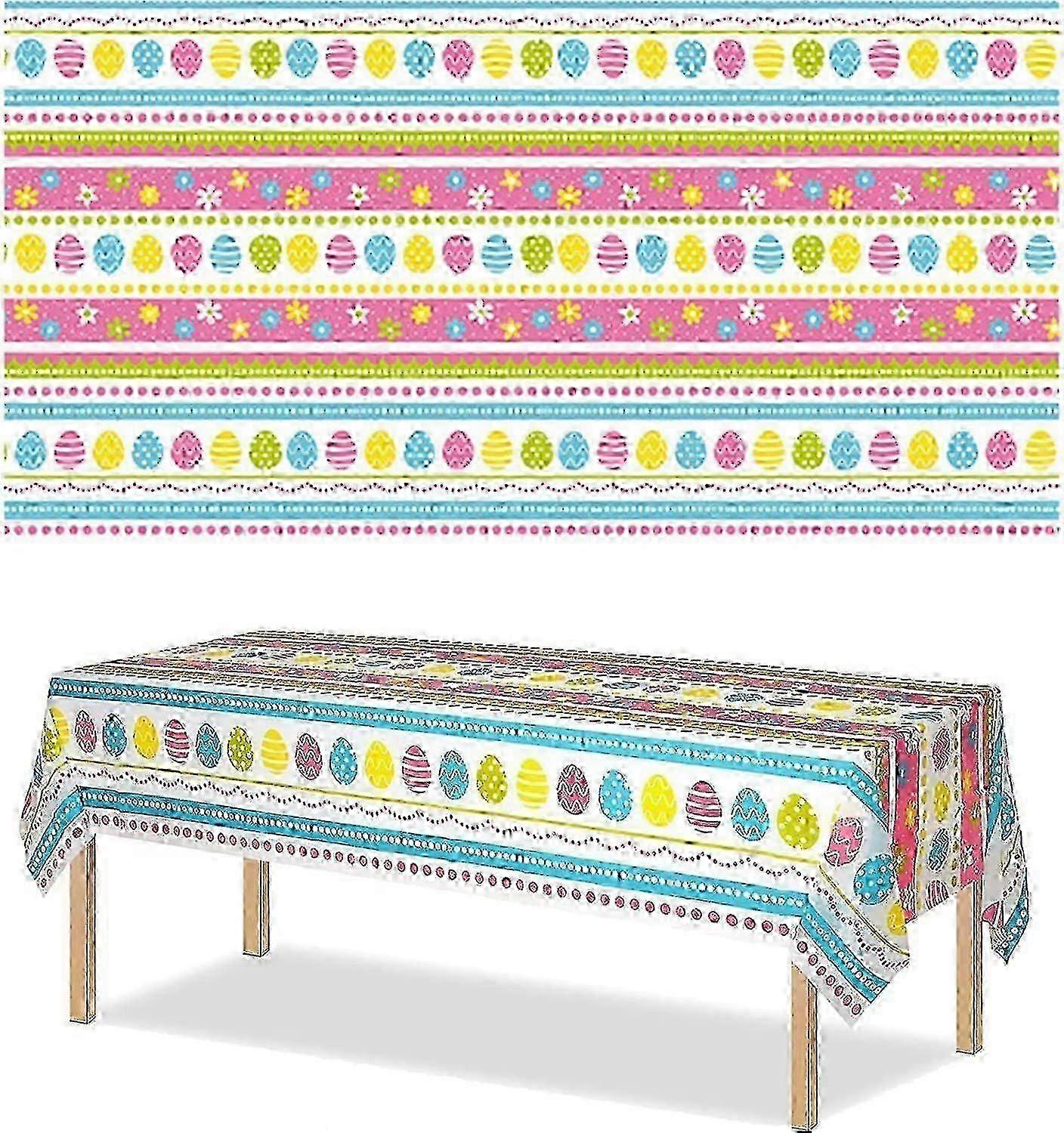 Easter Table Cloth, 1 Pieces Easter Table Clothes, Waterproof Reusable Easter Decorations(137 * 274 CM)