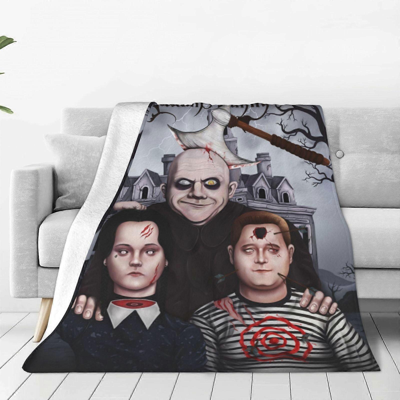 The Addams Family Fleece Throw Blanket, Ultra-Soft Cozy Plush, Lightweight Warm Blanket for Home, Couch, Sofa, Bed – Great Gift