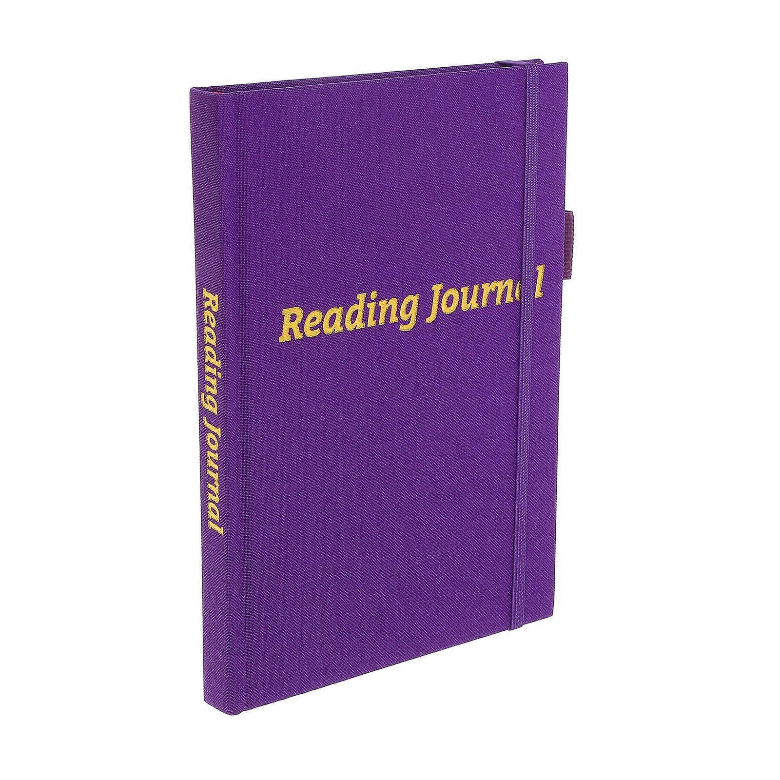 Purple Reading Diary Book A5 for Reading Progress Tracking 5Pcs Notebook Linen