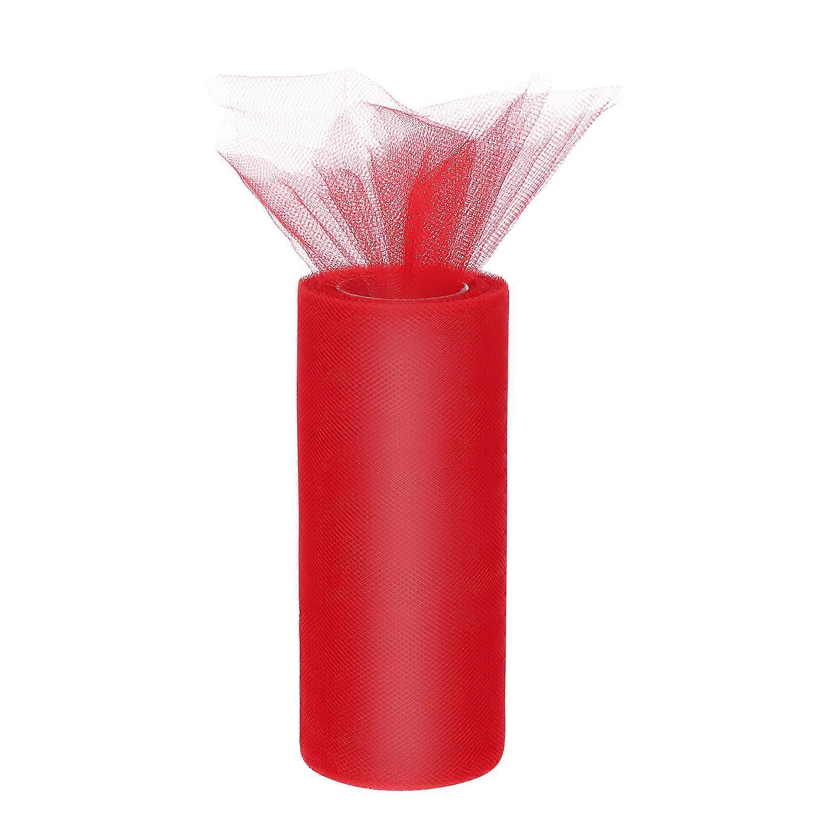 2Pcs 6 Inches Wide Tulle Roll Perfect For Table Skirt Making Wedding Craft Projects Red