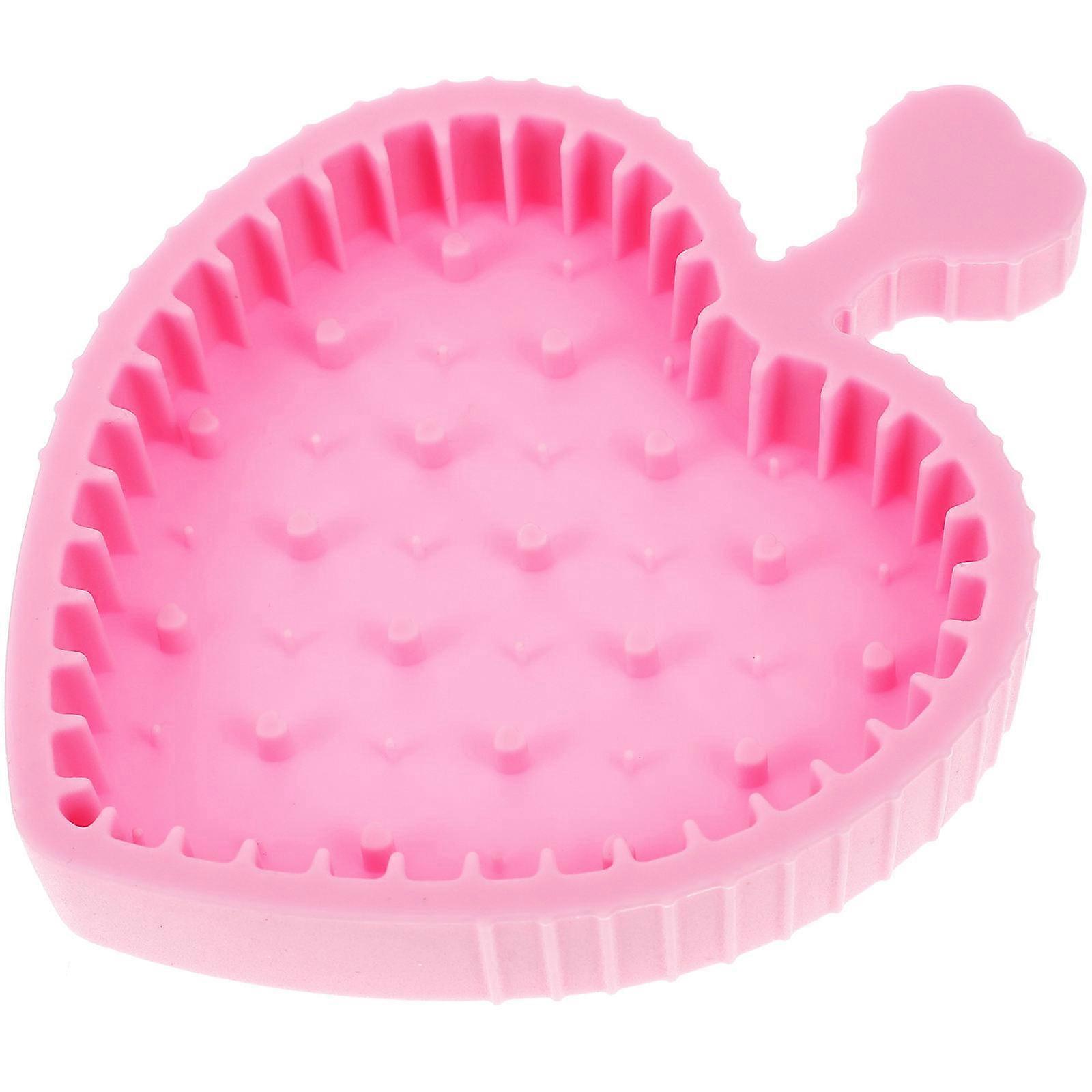 Pink Silicone Makeup Brush Cleaning Mat for Efficient Cleaning 5Pcs