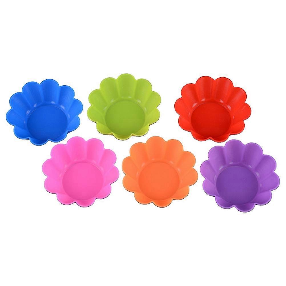 Baking Muffin Cups Silicone Flower Shape Mini Cupcake Mold 36Pcs Set