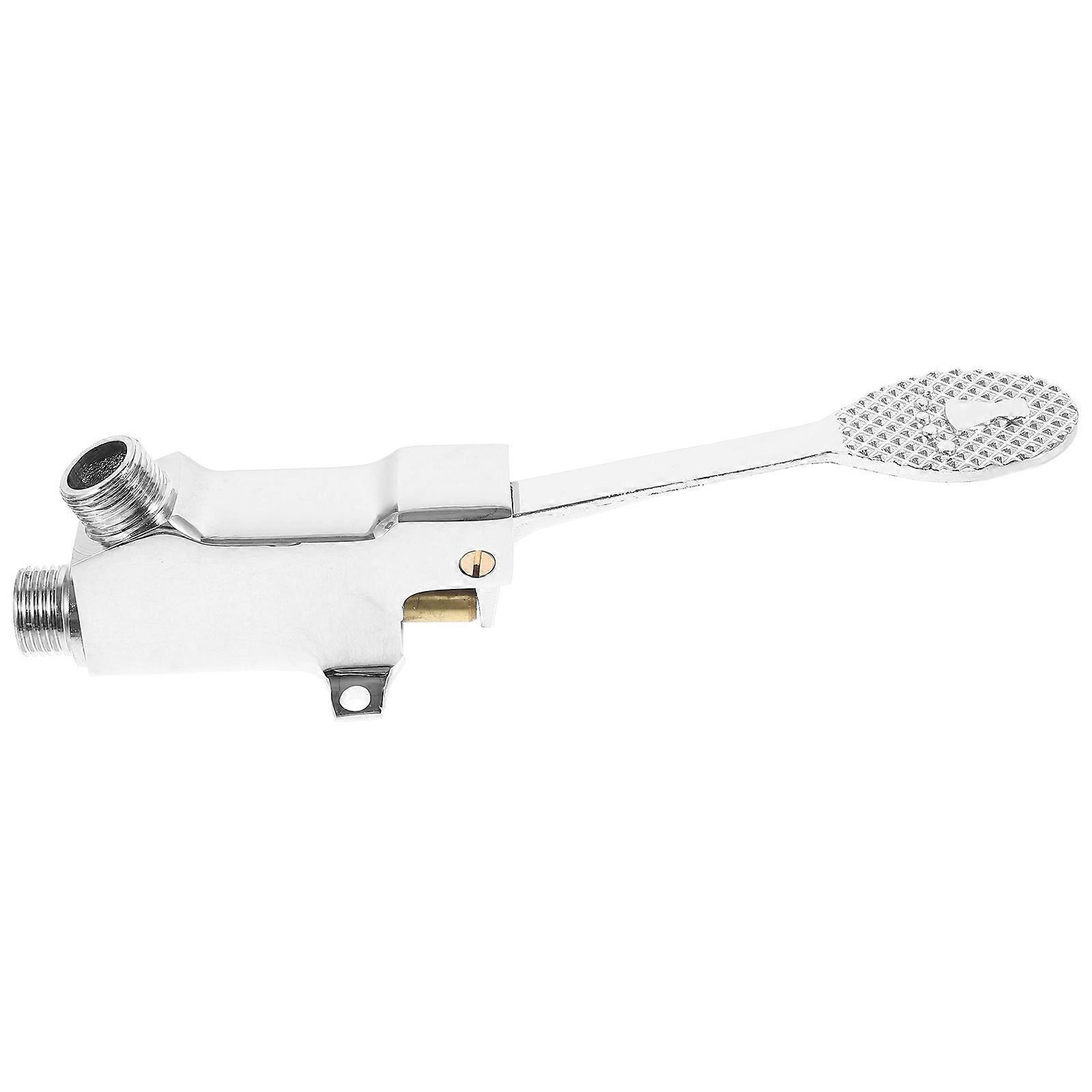 Floor Mount Pedal Valve For Public Spaces Hands Free Operation 9.5×2.8×2.4in Silver 1Pcs