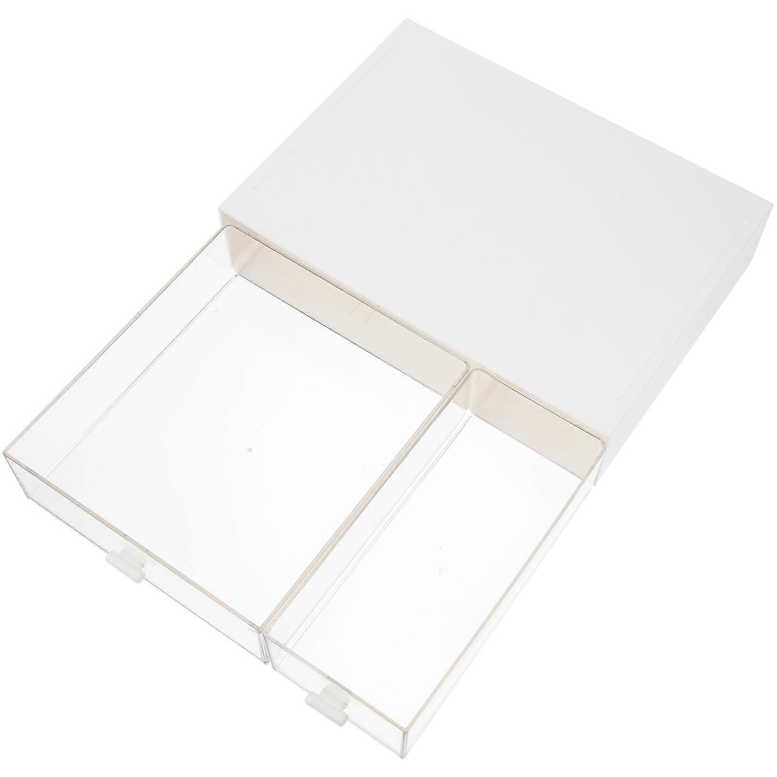 Practical Desktop Organizer Drawer-Style Storage Box Rectangular Shape Jewelry Storage 22.7X16.5X5CM Material 1Pack