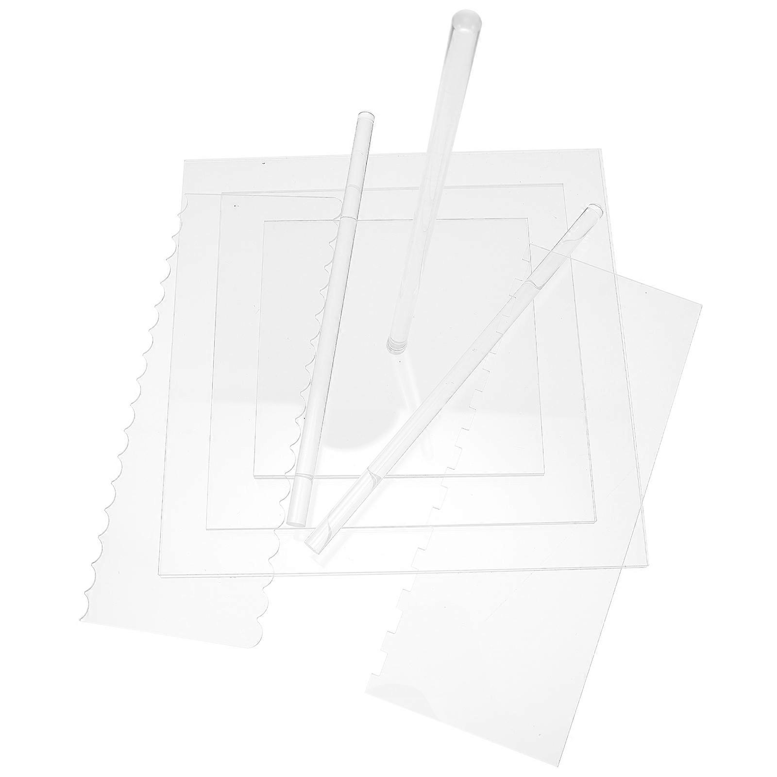 22 Pcs Transparent Acrylic Cake Cutting Tools Ideal For Baking 25X25X0.5CM Easy Cleaning High Temperature Resistant
