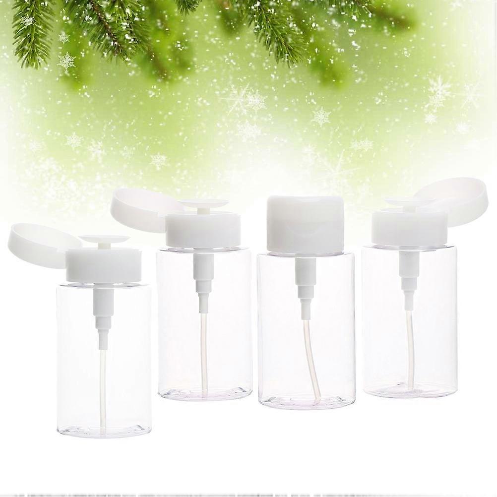 Pump Bottle Travel Bottle Makeup Remover Container White 4Pcs for Storage