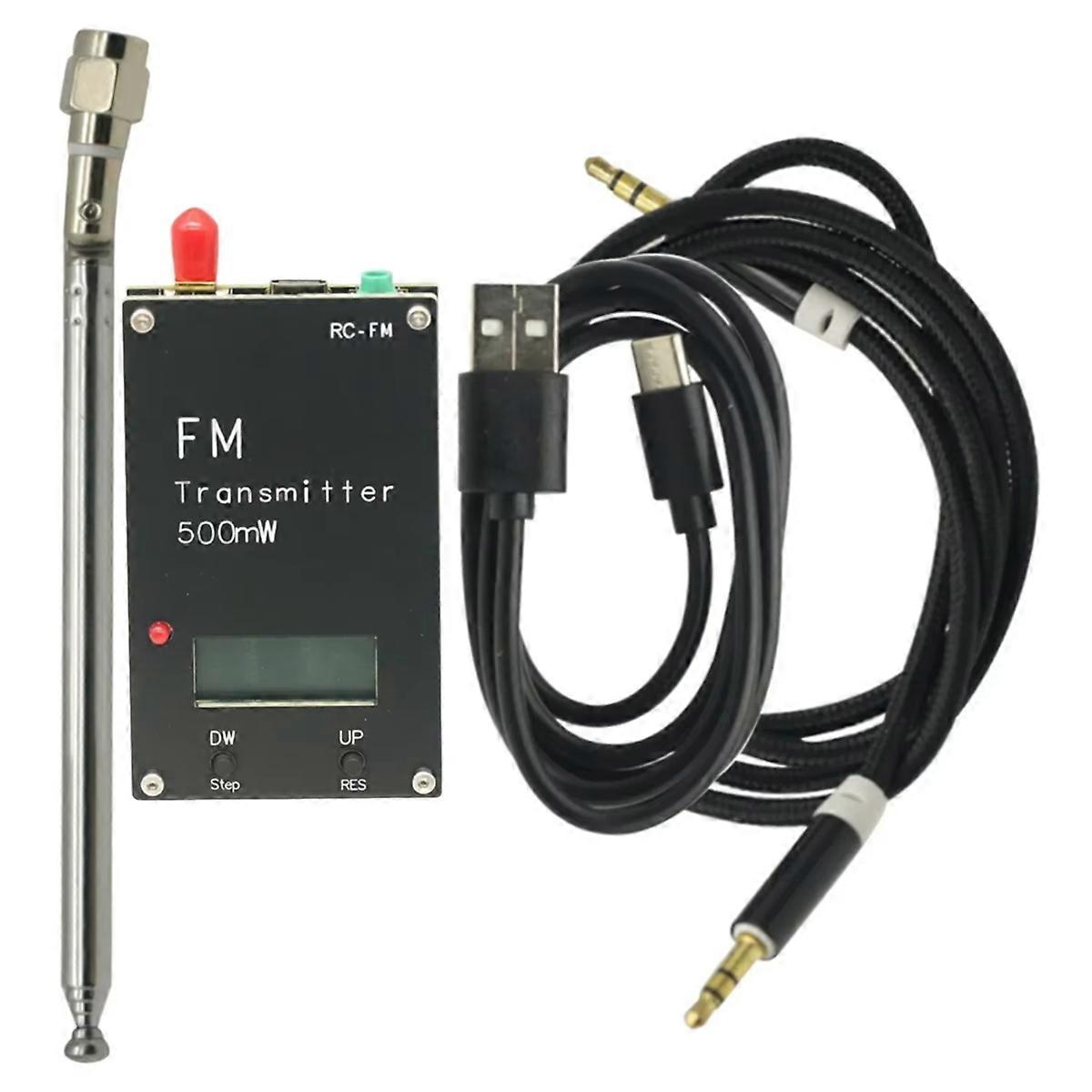 2000M 500mW FM  mitter Frequency LCD Display Stereo Digital Adjustable Frequency FM  mitter for FM Radio Module