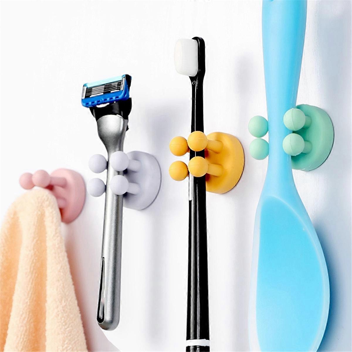 Silicone Toothbrush Holder Wall Hanging Hook Multifunctional