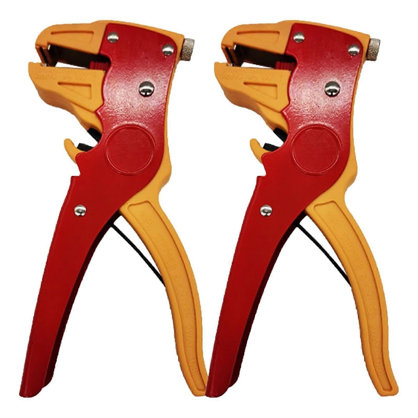Wire Stripper, Quick Strip Wire Stripper,2In1 Cable Stripper Tool for Cable Wire Repair, Red Yellow