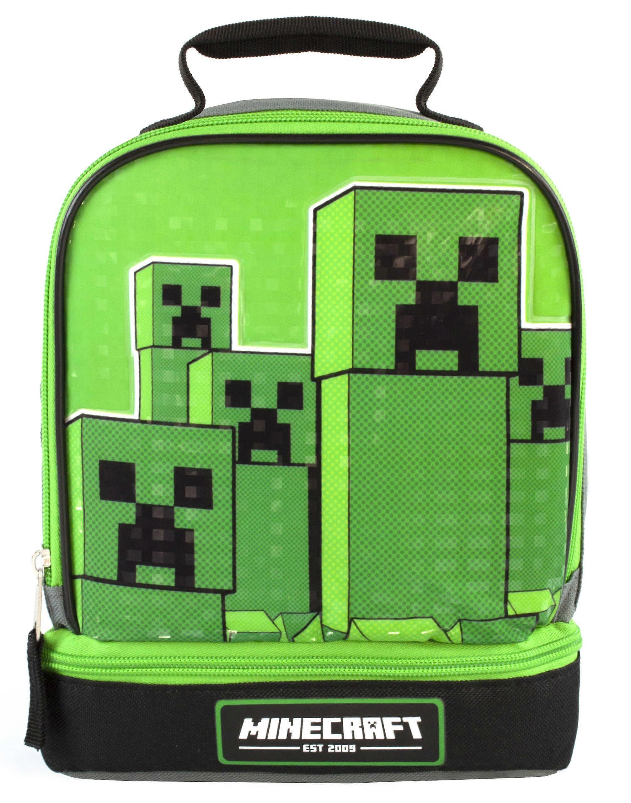 Minecraft Boys Zip Lunch Bag Green Creeper - One Size