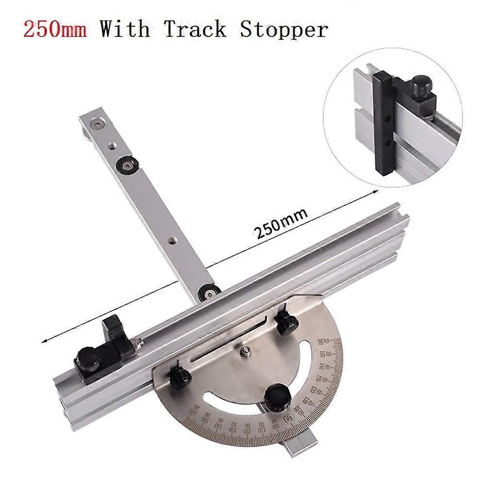 Woodworking Table Saw Adjustable Angle Ruler Miter Gauge with Track Stop Backer B
