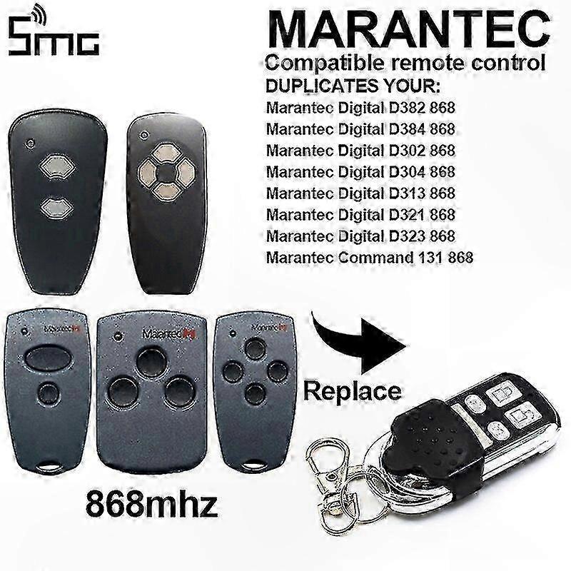 868 MHz Wireless Garage Door Opener Remote Control for Gate Systems and Digital 302 Compatibility
