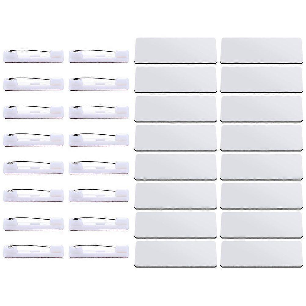 32Pcs Name Tag Blank Name Badges DIY Blank ID Sublimation Name Badge with Pin Backing for Office
