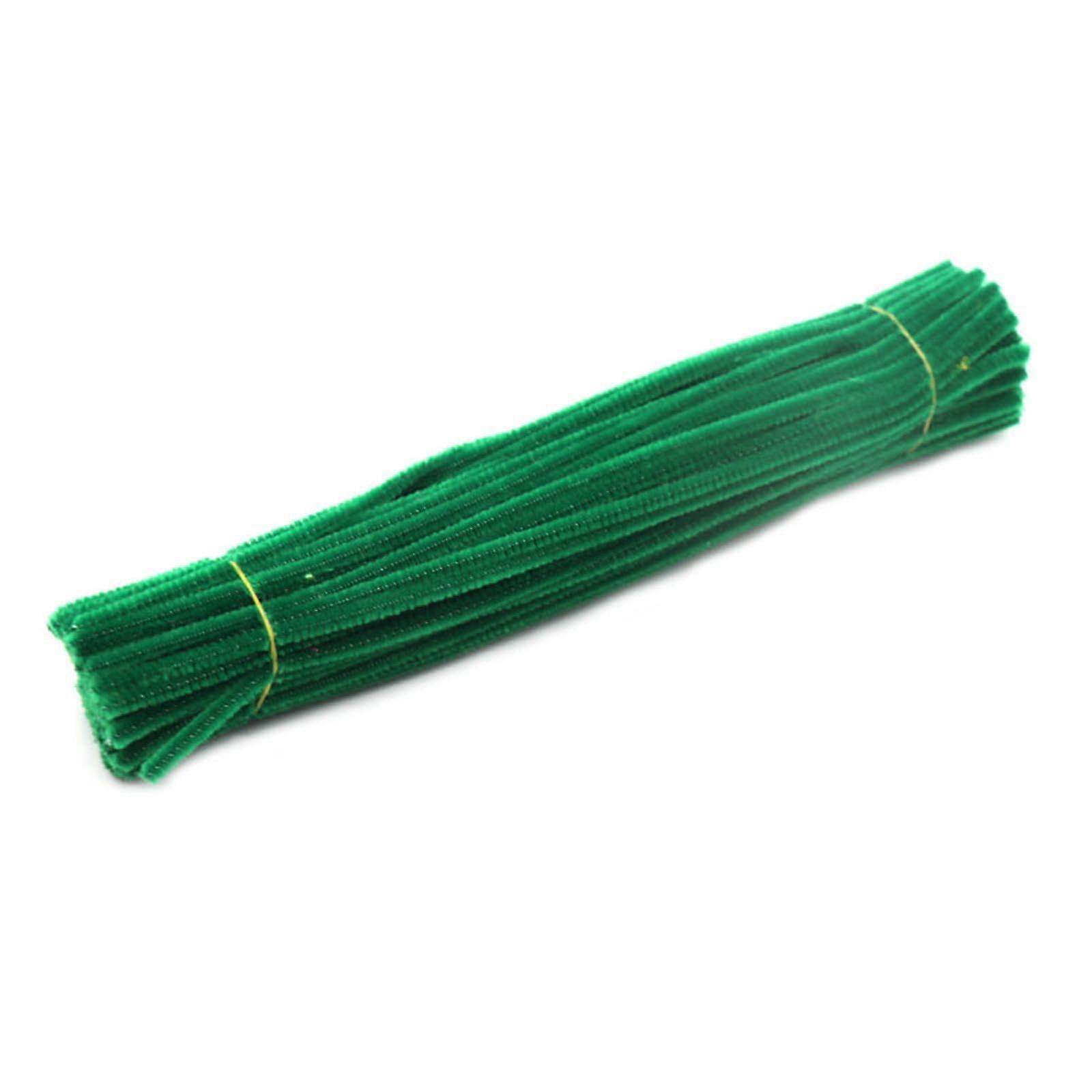 Pipe Cleaners Green 100 Pieces Solid Color Set For DIY Arts And Crafts Stems One Size Model