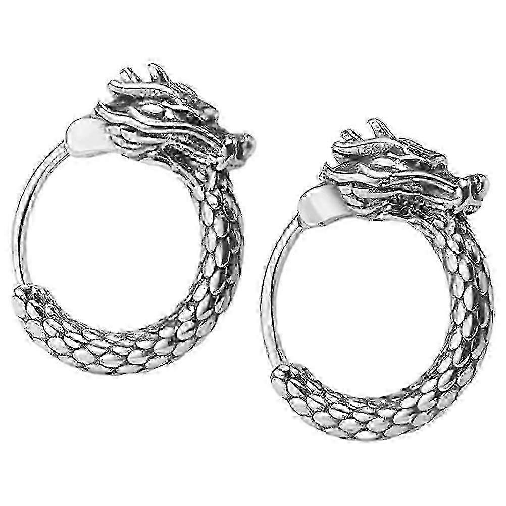 Chinese Dragon Hoop Earrings for Men's
