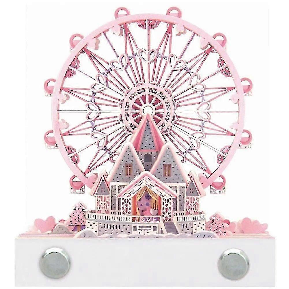 3D Ferris Wheel Memo Notepad,Timepiece Art Notes, DIY Paper Carving Craft for Desktop Home Office Valentine's Day Gift